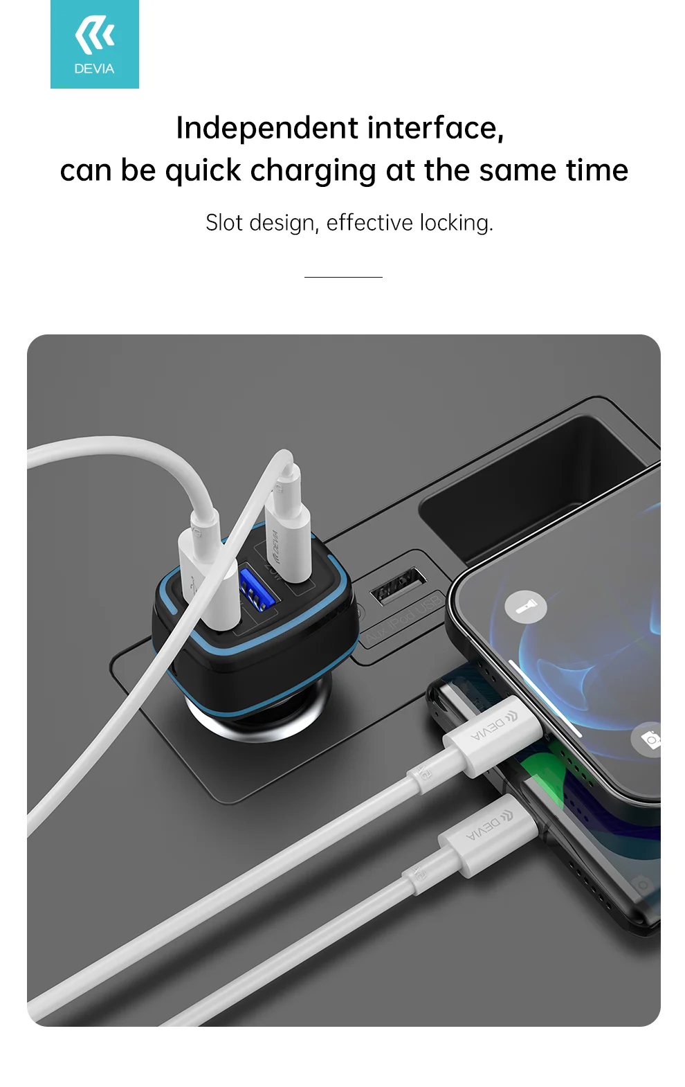 ديفيا Devia شاحن سيارة مزدوج USB & Type-C Devia Extreme Speed INSTIRES
